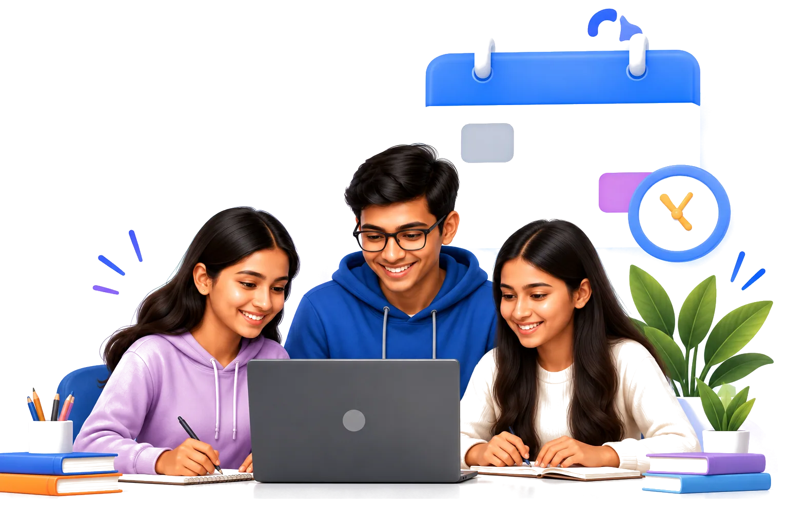 Students collaborating on a cohort-based course